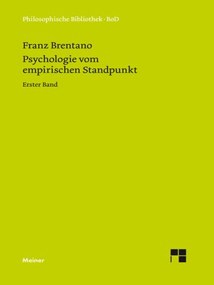 cover image of Psychologie vom empirischen Standpunkt. Erster Band